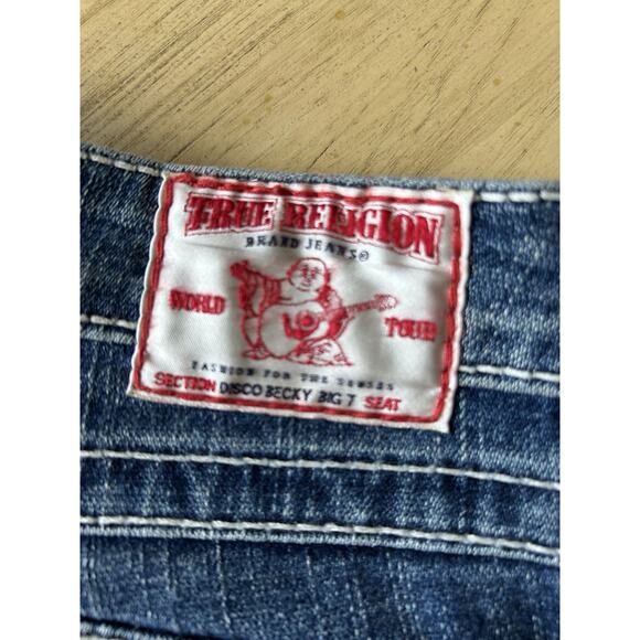 True Religion Distressed Jeans Sz 26 Bling Pockets Cowgirl Western Rodeo Y2K - Picture 14 of 14